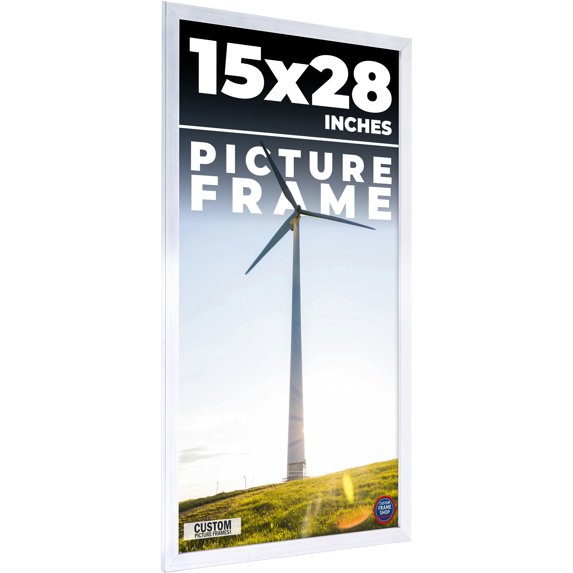 15x28 Frame Silver Real Wood Picture Frame Width 0.75 inches | Interior Frame Depth 0.5 inches |