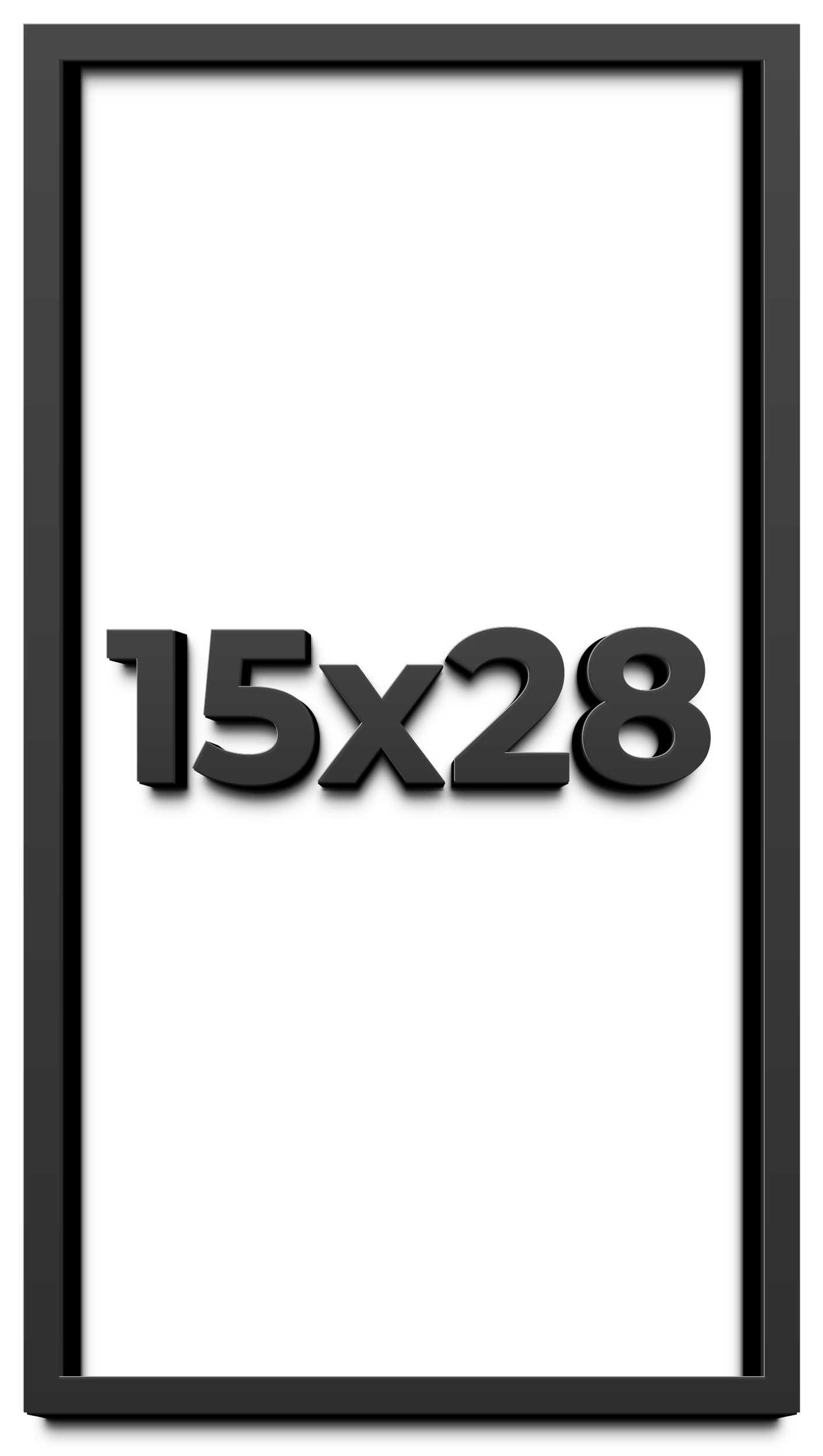 15x28 Shadow Box Frame Black | 2 Inches Deep Real Wood Contemporary ...
