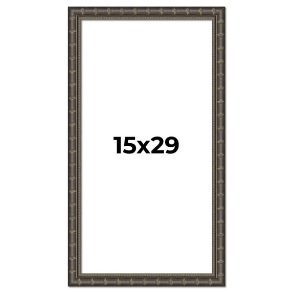 15x29 Frame Black Bamboo Solid Wood Picture Frame Width 1.5 Inches | Interior Frame Depth 0.5