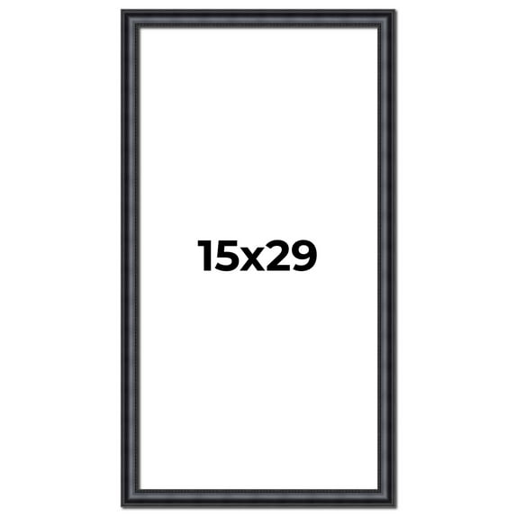 15x29 Frame Black Real Wood Picture Frame Width 1.25 inches | Interior Frame Depth 0.5 inches |