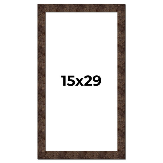 15x29 Frame Brown Burl Real Wood Picture Frame Width 1.625 Inches | Interior Frame Depth 0.5 Inches