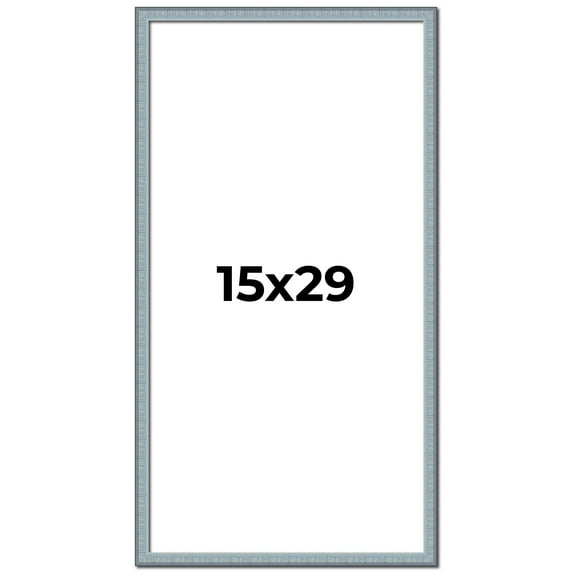 15x29 Frame Rustic Sky Blue Solid Wood Picture Frame | 0.75 Inch Moulding Width |Includes UV