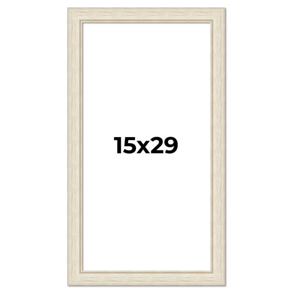 15x29 Frame White Real Wood Picture Frame Width 1.75 inches | Interior Frame Depth 0.5 inches |