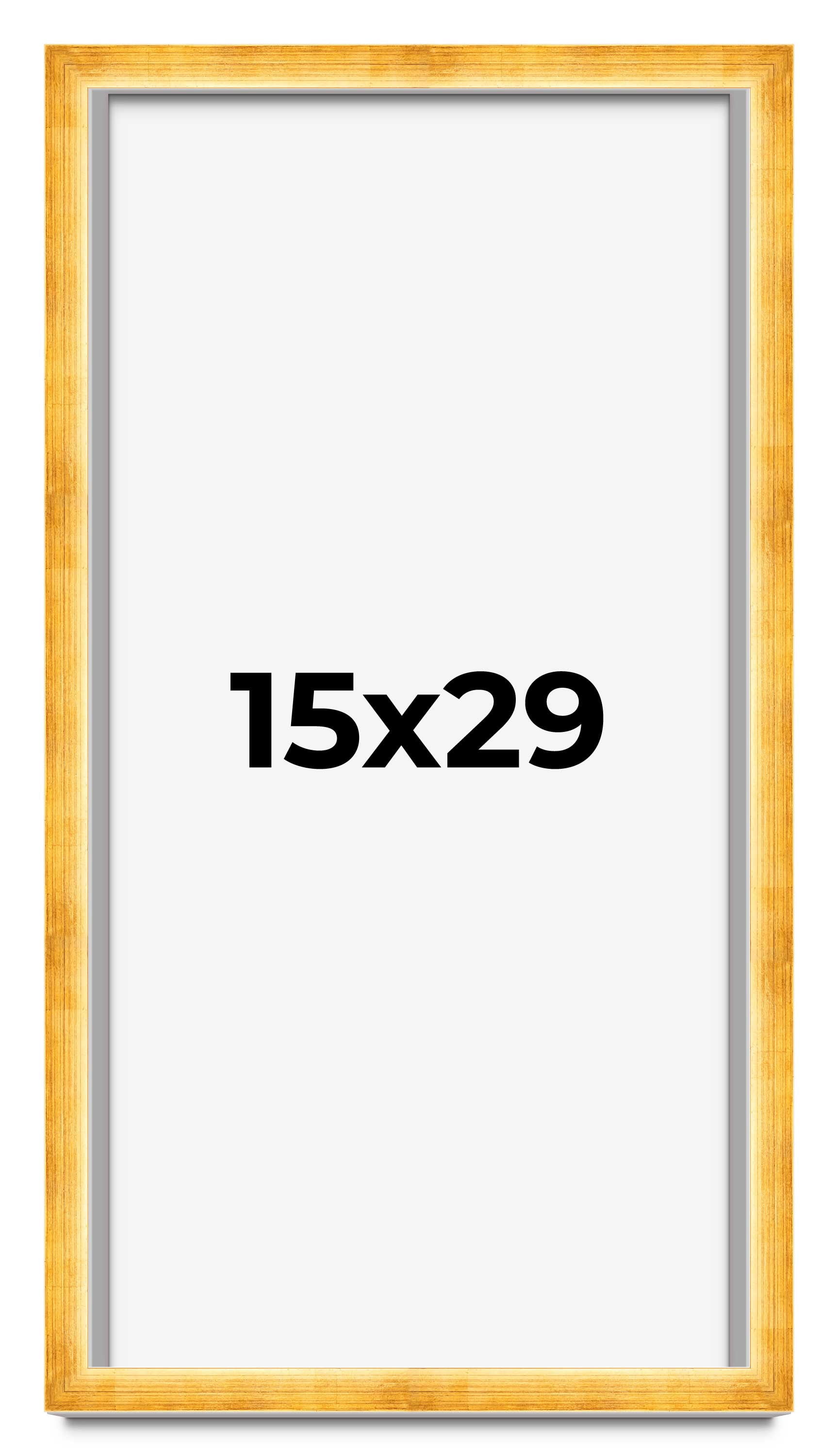 15x29 Shadow Box Frame Gold | 1.625 Inches Deep Real Wood Traditional ...
