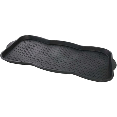 UNBRANDED KS137(ST) 15x30 Black Recycled Plastic Contoured Boot Tray