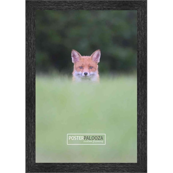 15x30 Black Rustic Thin Barnwood Picture Frame - UV Acrylic, Foam Board Backing, Hanging Hardware