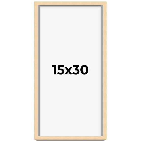 15x30 Frame Beige Real Wood Picture Frame Width 0.75 inches | Interior Frame Depth 0.5 inches |