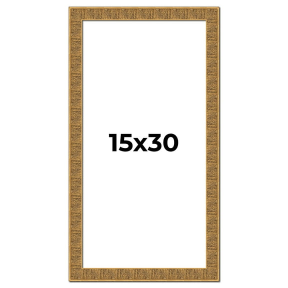 15x30 Frame Black and Gold Distressed Solid Wood Sonoma Picture Frame | 1.625 Inch Moulding Width |