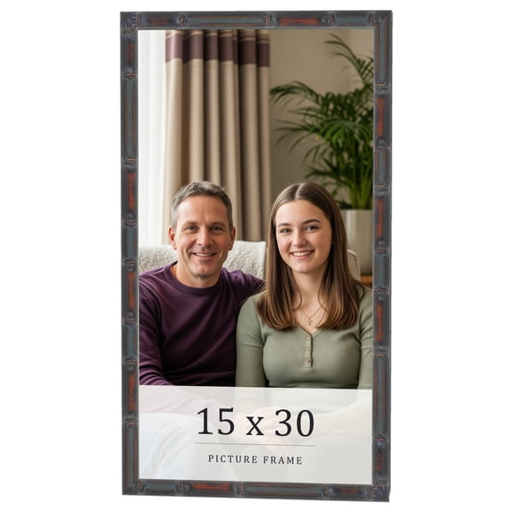 15x30 Frame Brown Bamboo with Dark Coffee/Walnut Finish | Solid Wood Picture Frame Width 0.75