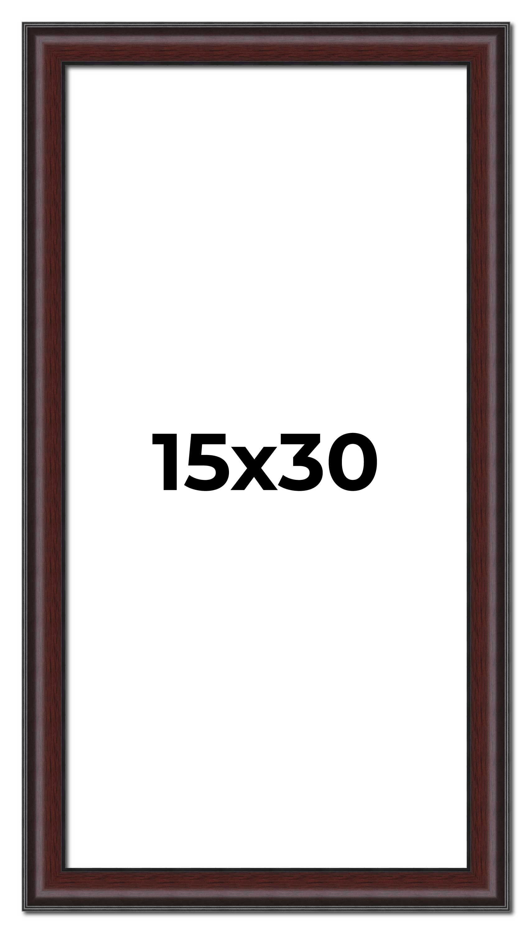 15x30 Frame Brown Round Mahogany Solid Wood Picture Frame | 1.625 Inch ...