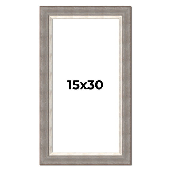 15x30 Frame Grey Real Wood Picture Frame Width 2.75 Inches | Interior Frame Depth 0.5 Inches |