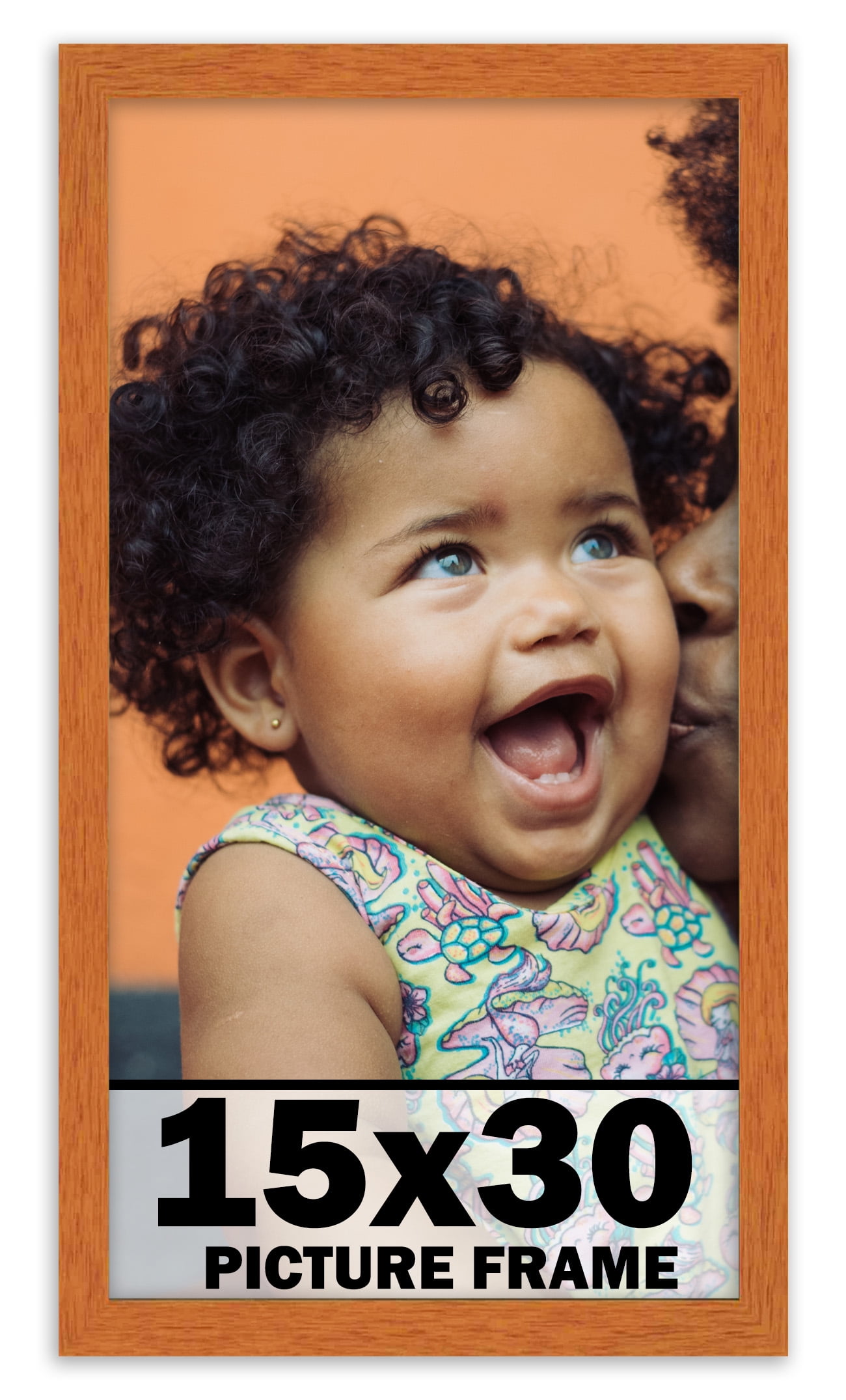 15x30 Frame Honey Pecan Brown Picture Frame Modern Photo Frame