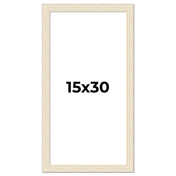 15x30 Frame White Real Wood Picture Frame Width 1.5 inches | Interior Frame Depth 0.5 inches | Barn