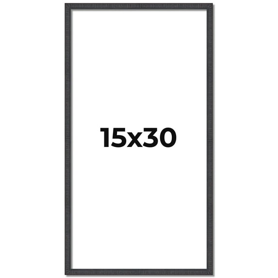 15x30 Rustic Brown Real Wood Picture Frame Width 0.75 inches | Interior Frame Depth 0.5 inches |