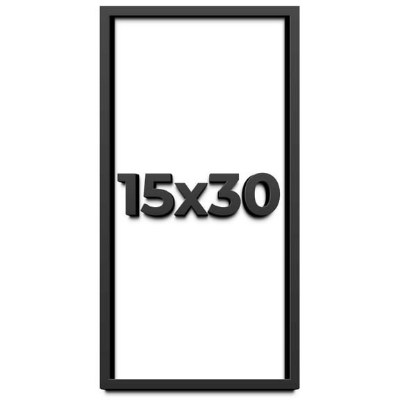 15x30 Shadow Box Frame Black | 1 inches Deep Real Wood Contemporary Shadowbox Display Frame | UV