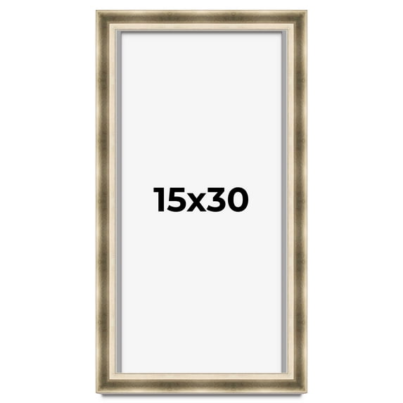 15x30 Shadow Box Frame Silver | 1.75 inches Deep Real Wood Traditional Shadowbox Display Frame | UV