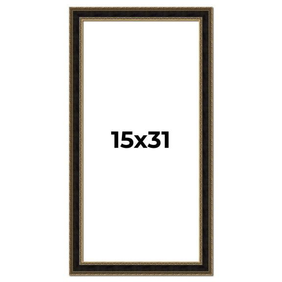15x31 Frame Gold Antique Vintage Sold Wood Picture Frame | 1.75 Inch Moulding Width | Interior