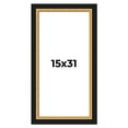 thumbnail image 1 of 15x31 Frame Gold Real Wood Picture Frame Width 2.25 Inches | Interior Frame Depth 0.5 Inches |, 1 of 8