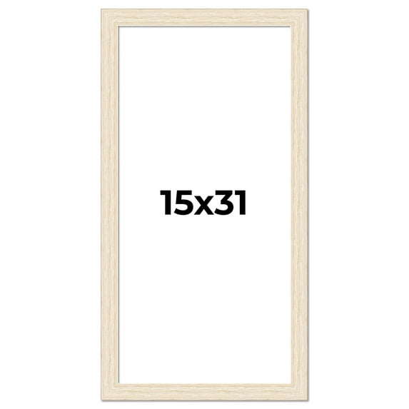 15x31 Frame White Real Wood Picture Frame Width 1.5 inches | Interior Frame Depth 0.5 inches | Barn