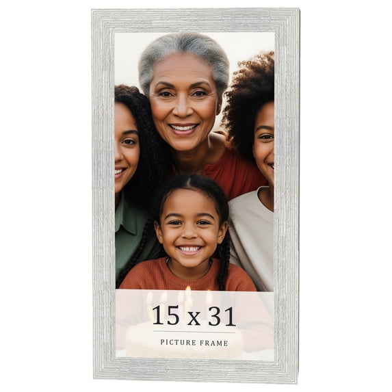 15x31 Frame White Real Wood Picture Frame Width 1.5 inches | Interior Frame Depth 0.5 inches | Barn