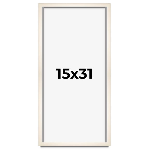 15x31 Frame White Wheat Solid Wood Picture Frame | Moulding Width 0.75 Inches | Interior Depth 0.5