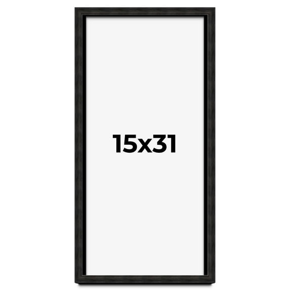 15x31 Shadow Box Black Rustic Barnwood Display Frame | 1.125 Inch Deep | 0.875 Inch Moulding Width