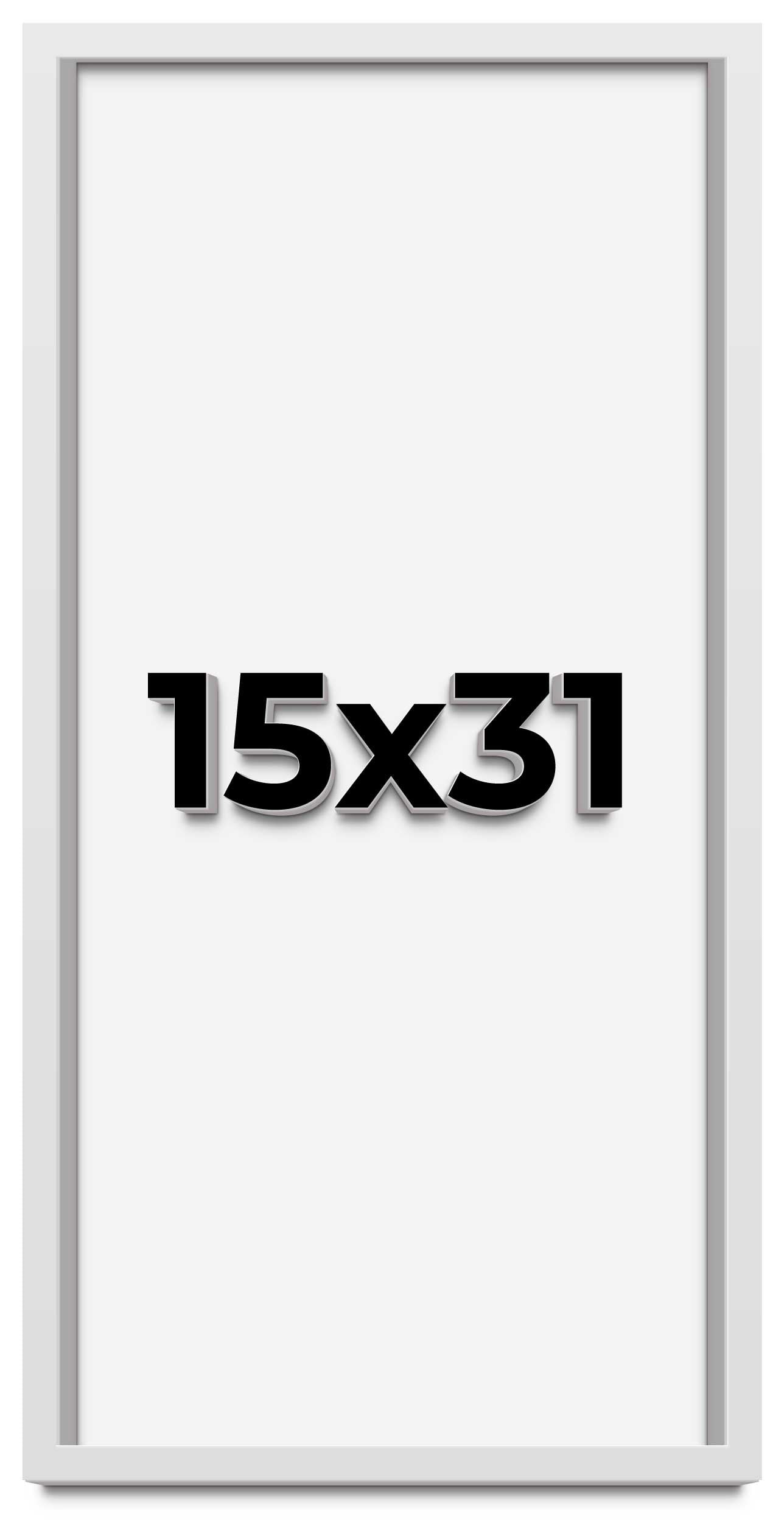 15x31 Shadow Box Frame White | 1 Inches Deep Real Wood Contemporary ...