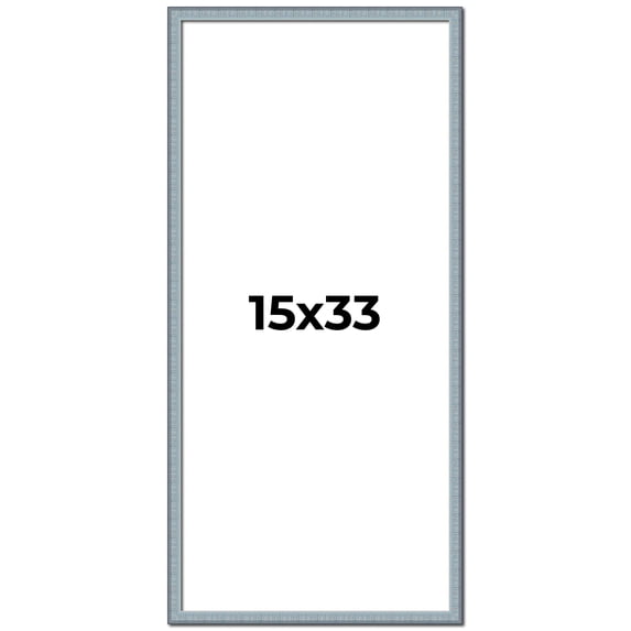 15x33 Frame Rustic Sky Blue Solid Wood Picture Frame | 0.75 Inch Moulding Width |Includes UV