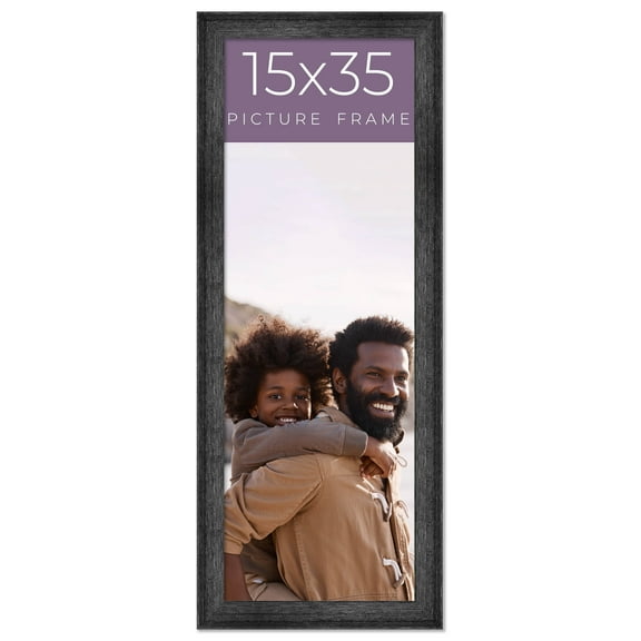 15x35 Frame Black Real Wood Picture Frame Width 1.5 inches | Interior Frame Depth 0.5 inches | Barn