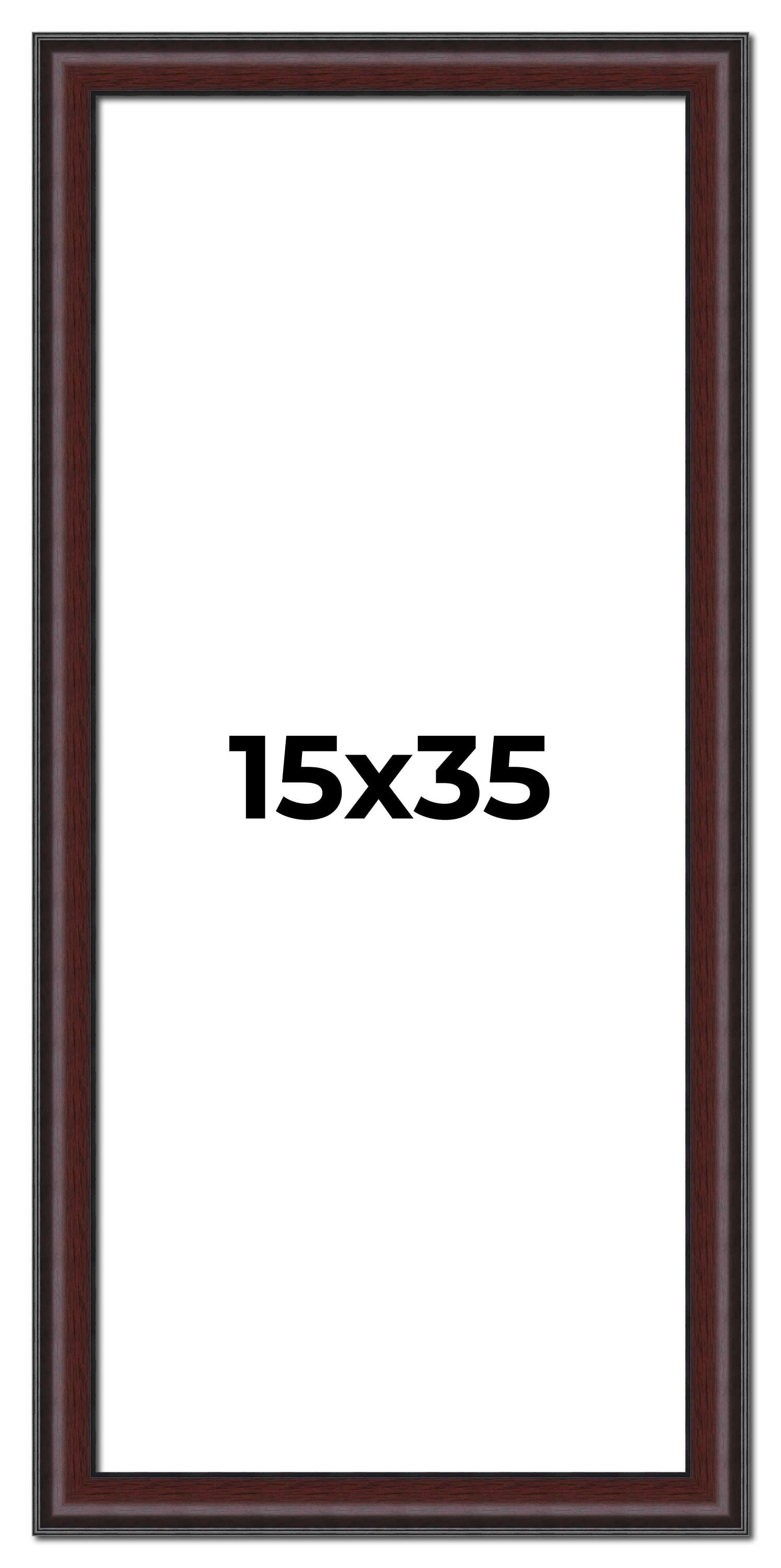 15x35 Frame Brown Round Mahogany Solid Wood Picture Frame | 1.625 Inch ...