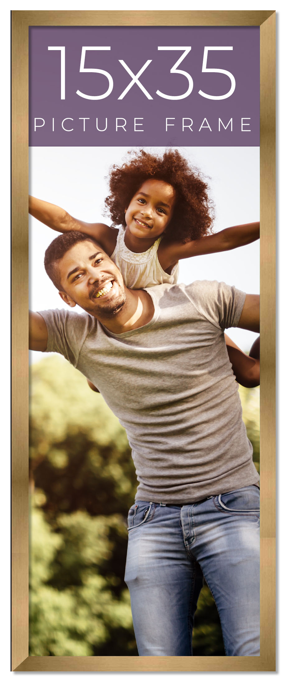15x35 Frame Gold Bronze Solid Wood Picture Frame Width 0.75 Inches ...