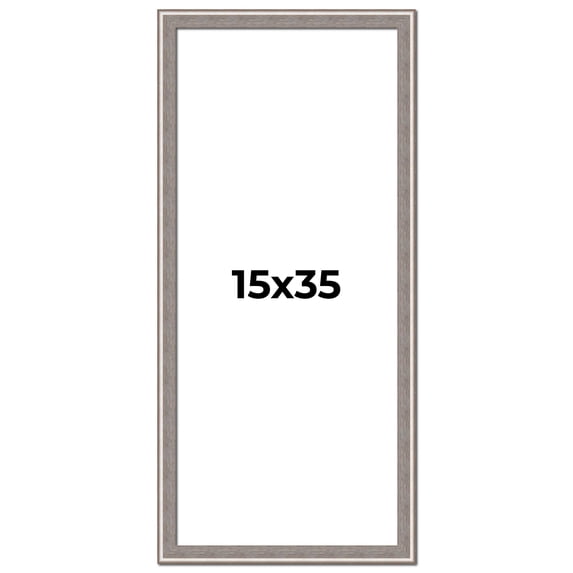 15x35 Frame Grey Real Wood Picture Frame Width 1.25 inches | Interior Frame Depth 0.5 inches | Hans