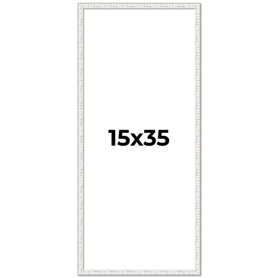 15x35 Frame White Real Wood Picture Frame Width 0.75 inches | Interior Frame Depth 0.5 inches |