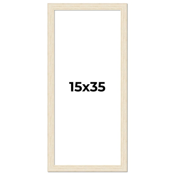 15x35 Frame White Real Wood Picture Frame Width 1.5 inches | Interior Frame Depth 0.5 inches | Barn