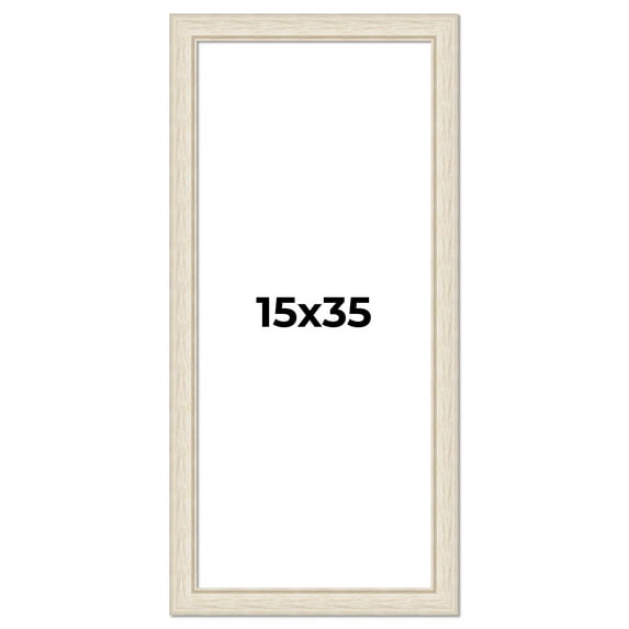 15x35 Frame White Real Wood Picture Frame Width 1.75 inches | Interior Frame Depth 0.5 inches |