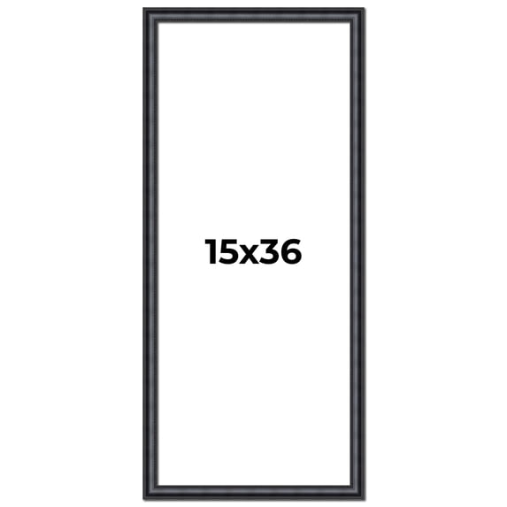 15x36 Frame Black Real Wood Picture Frame Width 1.25 inches | Interior Frame Depth 0.5 inches |