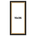 thumbnail image 1 of 15x36 Frame Gold Real Wood Picture Frame Width 2.25 Inches | Interior Frame Depth 0.5 Inches |, 1 of 8