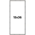 thumbnail image 1 of 15x36 Frame Silver Grey Distressed Solid Wood Picture Frame | 0.75 Inch Moulding Width | Interior, 1 of 8