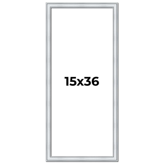 15x36 Frame Sterling Silver Solid Wood Picture Frame | 1.25 Inch Moulding Width | 0.75 Inch