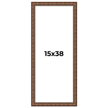 15x38 Dark Brown Bamboo Real Wood Picture Frame Width 1.5 inches | Interior Frame Depth 0.5 inches