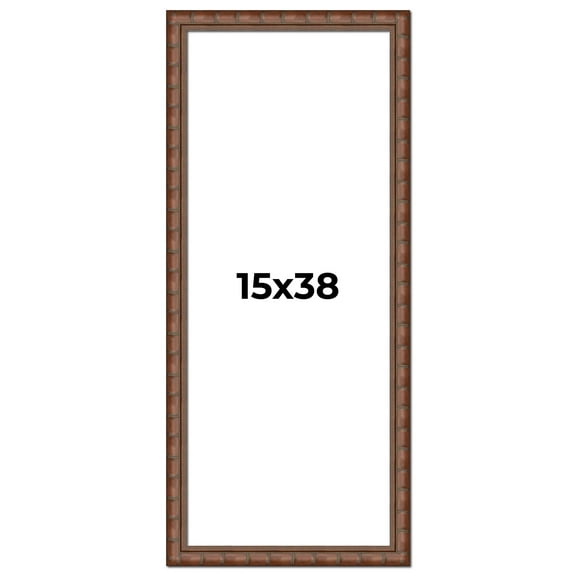 15x38 Dark Brown Bamboo Real Wood Picture Frame Width 1.5 inches | Interior Frame Depth 0.5 inches