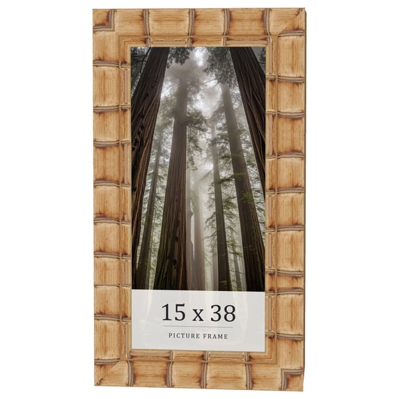 15x38 Frame Beige Real Wood Picture Frame Width 3 inches | Interior Frame Depth 0.5 inches |