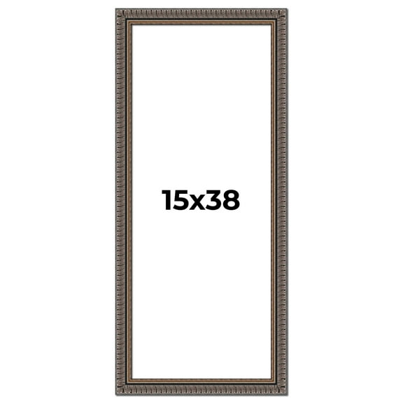 15x38 Frame Black Feather Payton Ornate Solid Wood Picture Frame Width 1.75 Inches | Interior Depth