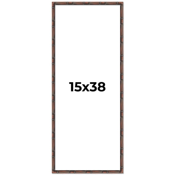 15x38 Frame Brown Bamboo with Dark Coffee/Walnut Finish | Solid Wood Picture Frame Width 0.75
