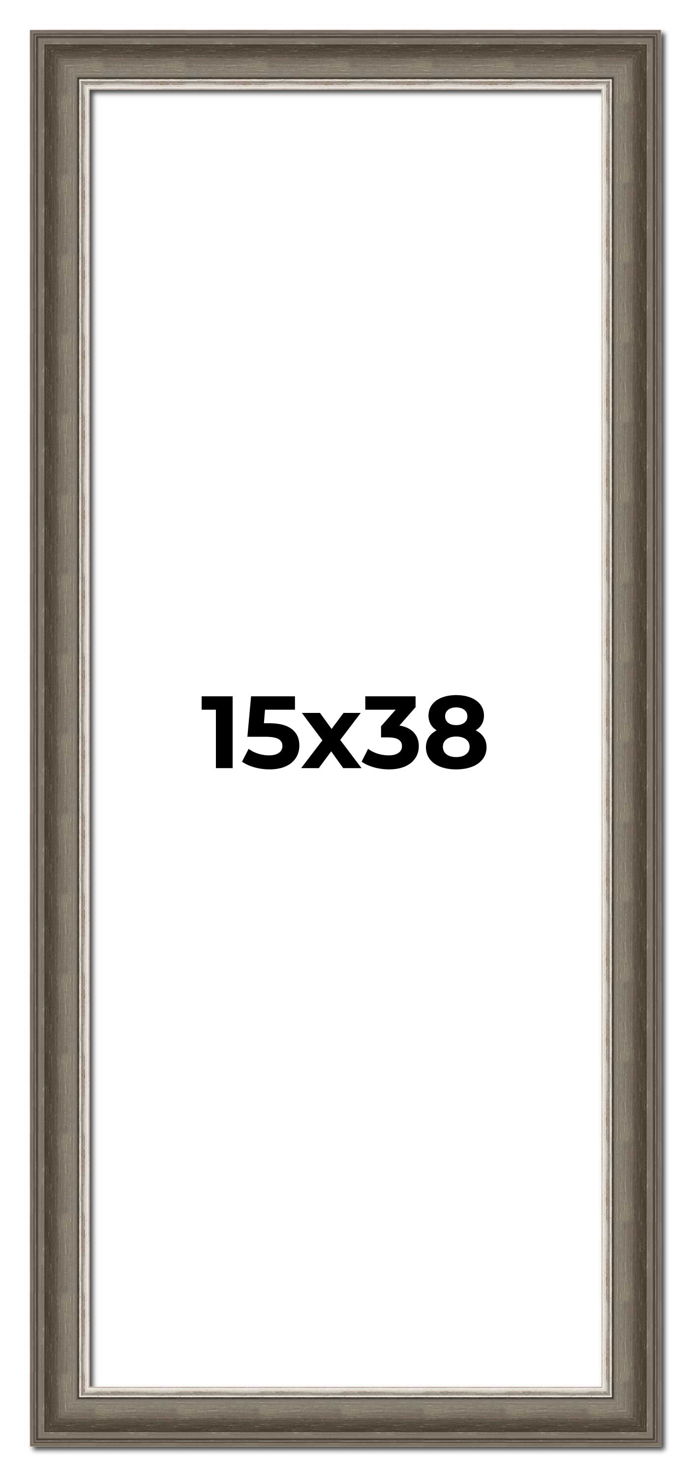 15x38 Frame Brown Solid Wood Picture Frame | 1.75 Inch Moulding Width ...