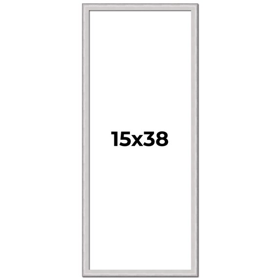 15x38 Frame Silver Inner Slope Bevel Picture Frame | 1 Inch Moulding Width | 0.75 Inch Rabbet Depth