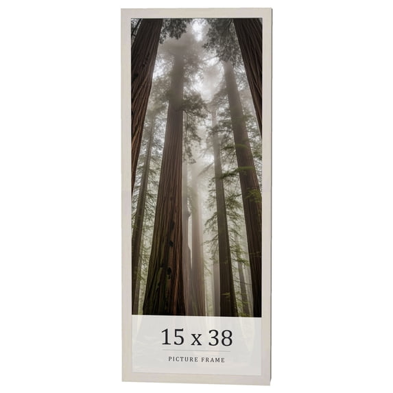 15x38 Frame White Wheat Solid Wood Picture Frame | Moulding Width 0.75 Inches | Interior Depth 0.5