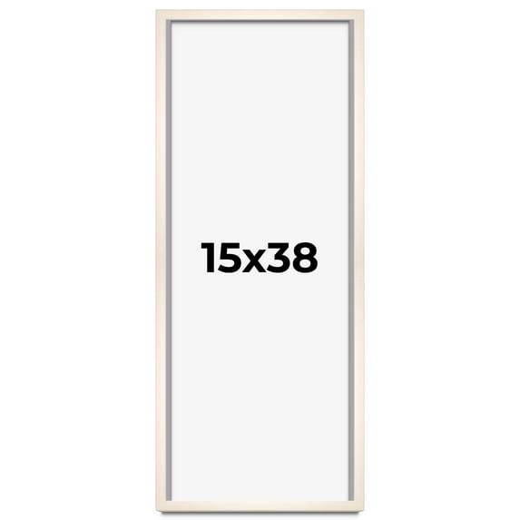 15x38 Frame White Wheat Solid Wood Picture Frame | Moulding Width 0.75 Inches | Interior Depth 0.5