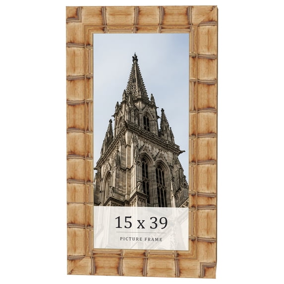 15x39 Frame Beige Real Wood Picture Frame Width 3 inches | Interior Frame Depth 0.5 inches |