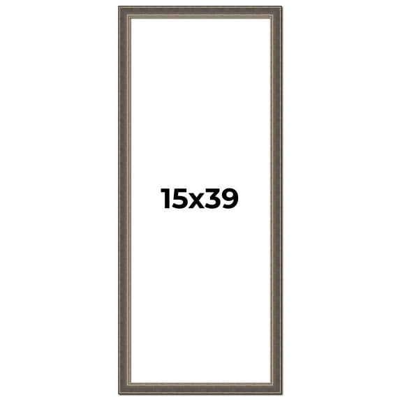 15x39 Frame Silver Real Wood Picture Frame Width 1.25 Inches | Interior Frame Depth 0.5 Inches |